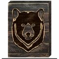 Clean Choice Brown Bear Face Silhouette Art on Board Wall Decor CL2969741